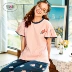 Đồ ngủ tuyết cartoon cotton mới hoạt hình dễ thương nữ mùa hè cotton ngắn tay quần ngắn hai mảnh ngọt ngào phục vụ nhà - Giống cái