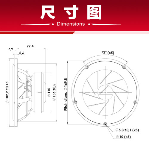 丹麦ScanSpeak绅士宝18W/4531G00/8531G00西瓜盆6.5寸中低音喇叭 - 图2