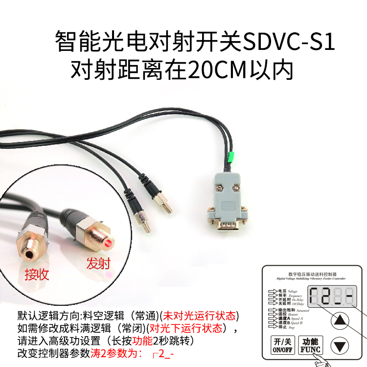 CUH SDVC-S1红外激光-智能光电-对射感应开关-满料空开停机传感器 - 图1