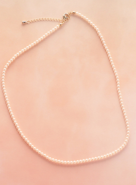 桑稚同款 偷偷藏不住 3mm小珍珠项链3毫米颈链chic法式赫本小香风