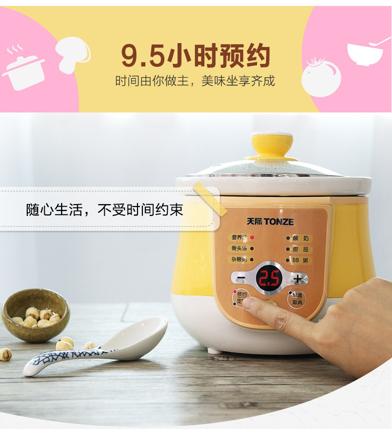 天际小全自动煮粥神器宝宝煲汤锅 天际电炖/煮粥锅/文火炉
