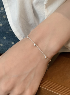 韩系韩版爱心环形手链纤细素链女个性百搭小众高级感轻奢夏季新品