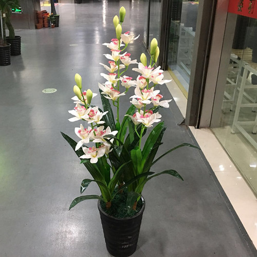 客厅仿真花假花蕙兰仿真植物树绿植盆栽室内居家客厅摆件装饰盆景 - 图1