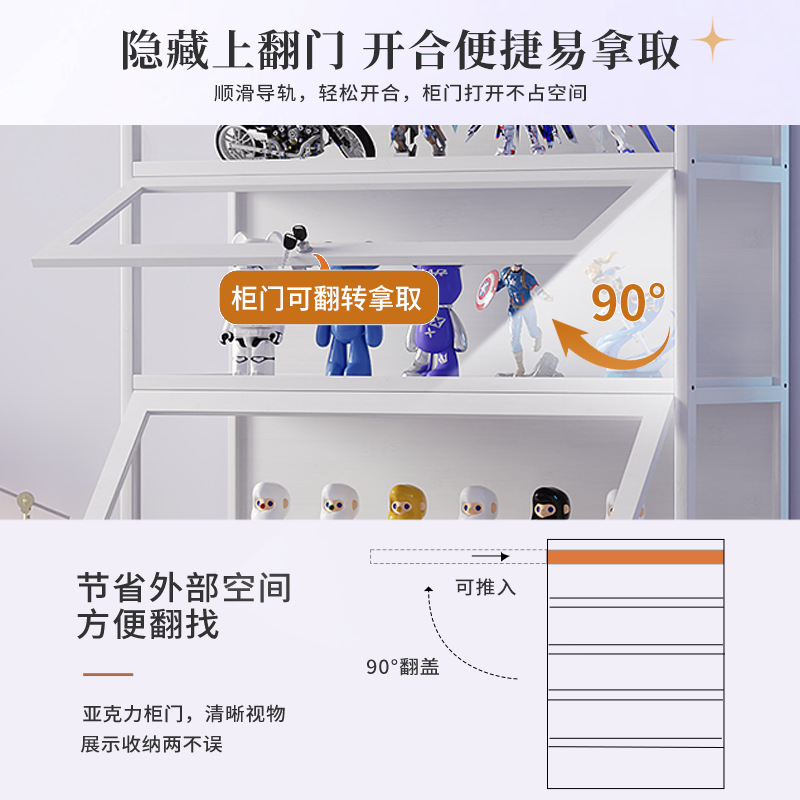 Lockable figure storage rack bookshelf floor storage rack