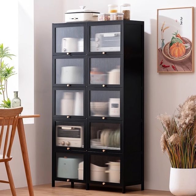 Kitchen storage rack with door storage cabinet floor-to-ceiling oven