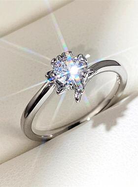 轻奢韩版潮流饰品 流行AAA锆石镀白金手饰 时尚结婚订婚戒指