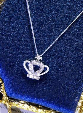 轻奢欧美风热卖 创意款心形皇冠吊坠 圣诞节礼物女式项链配饰