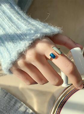 ins风轻奢冷淡风开口可调节戒指女时尚ins潮小众设计感食指环戒指