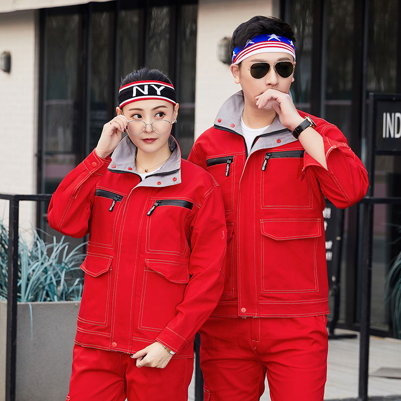 春秋纯棉工作服套装男定制耐磨汽修上衣工装电焊工防烫劳保服全棉 春秋纯棉工作服套装男定制耐磨汽修上衣工装电焊工防烫劳保服全棉