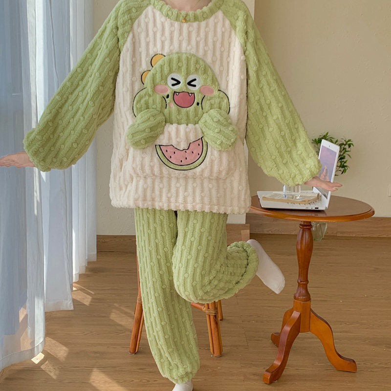 卡通睡衣女冬季珊瑚绒加绒加厚法兰绒长袖2026年新款秋冬款家居服,淘宝优惠券,粉丝福利购,淘宝优惠卷