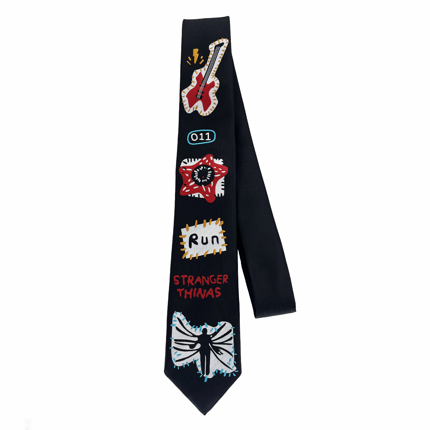 荷囊原创领带刺绣黑色个性哥特配饰男女酷jk文艺朋克懒人怪奇物语,淘宝优惠券,粉丝福利购,淘宝优惠卷