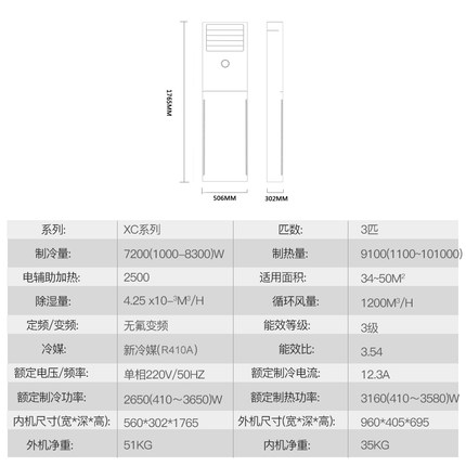 立柜式冷暖空调 匹 3P 变频空调柜机 23XCA23A 72LW KFR 海尔 haier 立柜式冷暖空调 匹 3P 变频空调柜机 23XCA23A 72LW KFR 海尔 haier