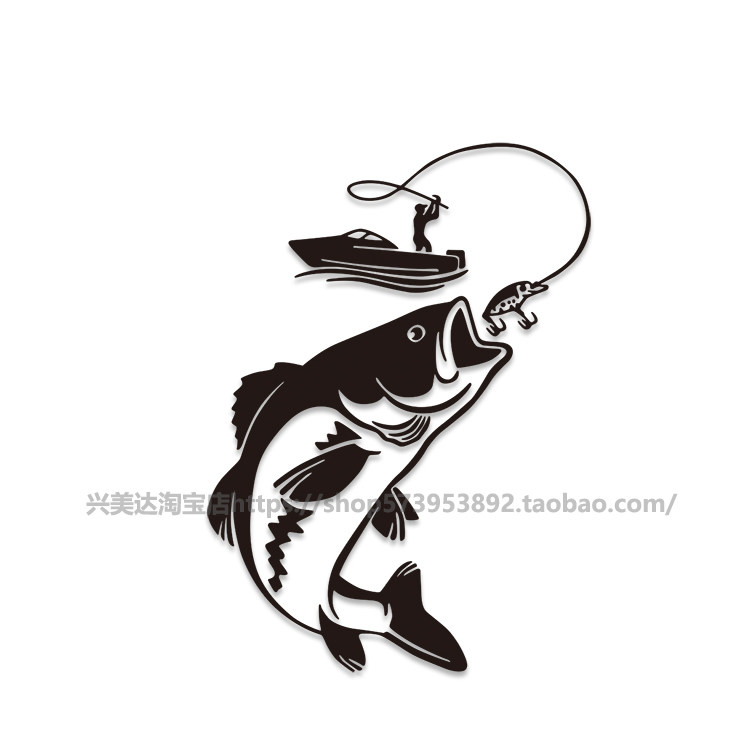 路亚大师钓鱼个性车身装饰挡风玻璃贴纸钓箱船身装饰贴纸防水个性,淘宝优惠券,粉丝福利购,淘宝优惠卷