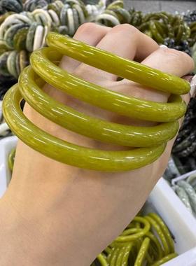 岫玉黄金玉叮当玉石手镯