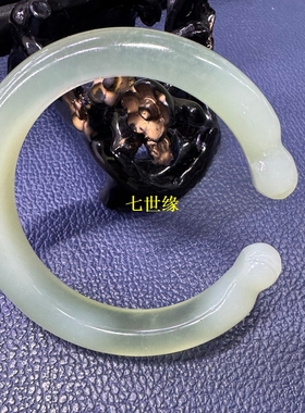 【12.12】天然岫玉绿冰开口猫爪镯 开口雕刻镯 工艺镯一物一图