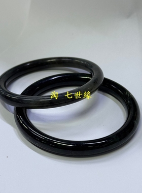 天然保真岫玉细条水墨深色系手镯