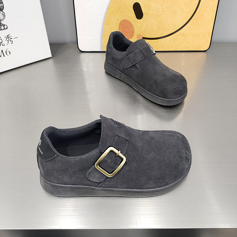 鑫悦秀M6勃肯鞋平底魔术贴一字扣圆头复古女鞋2026春款磨砂皮百搭,淘宝优惠券,粉丝福利购,淘宝优惠卷