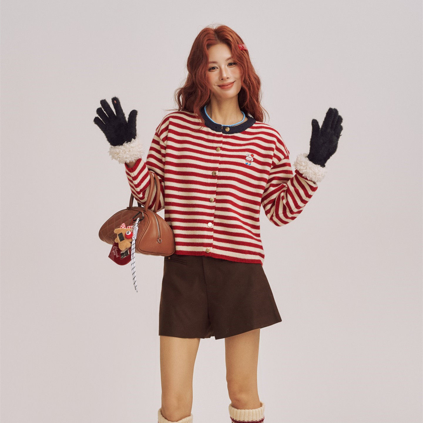 CLOUDSEASON条纹毛衣开衫外套女2026新款春新款开衫毛衣外套女,淘宝优惠券,粉丝福利购,淘宝优惠卷