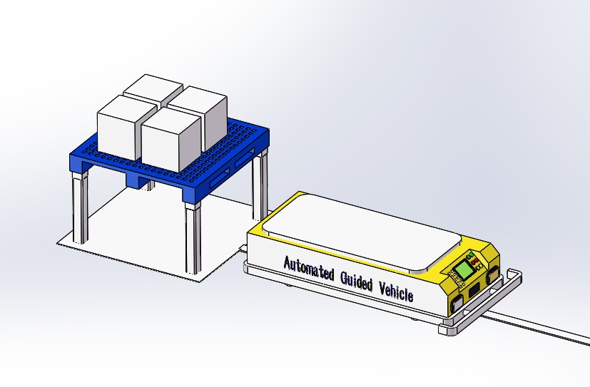 AGV小车背驮式AGV运载机器人3D模型机械设计资料 - 图1