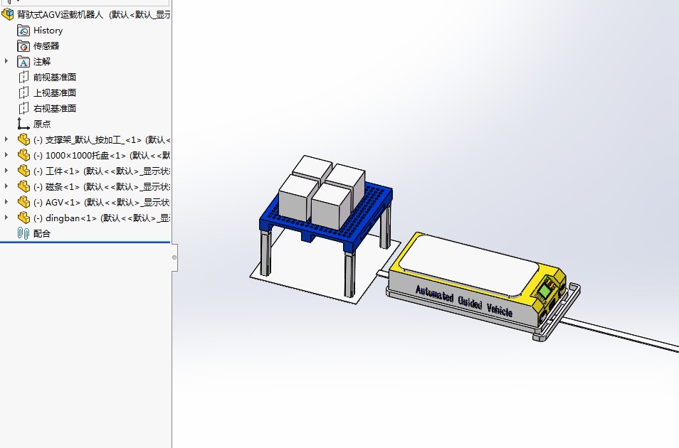 AGV小车背驮式AGV运载机器人3D模型机械设计资料 - 图2