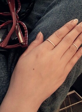 999足银麻绳子麻花戒指