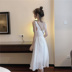 Đầu mùa thu 2019 phụ nữ mới đầu mùa thu mô hình mạng lưới chic chic màu đỏ chic - Váy eo cao 	váy thắt eo Váy eo cao