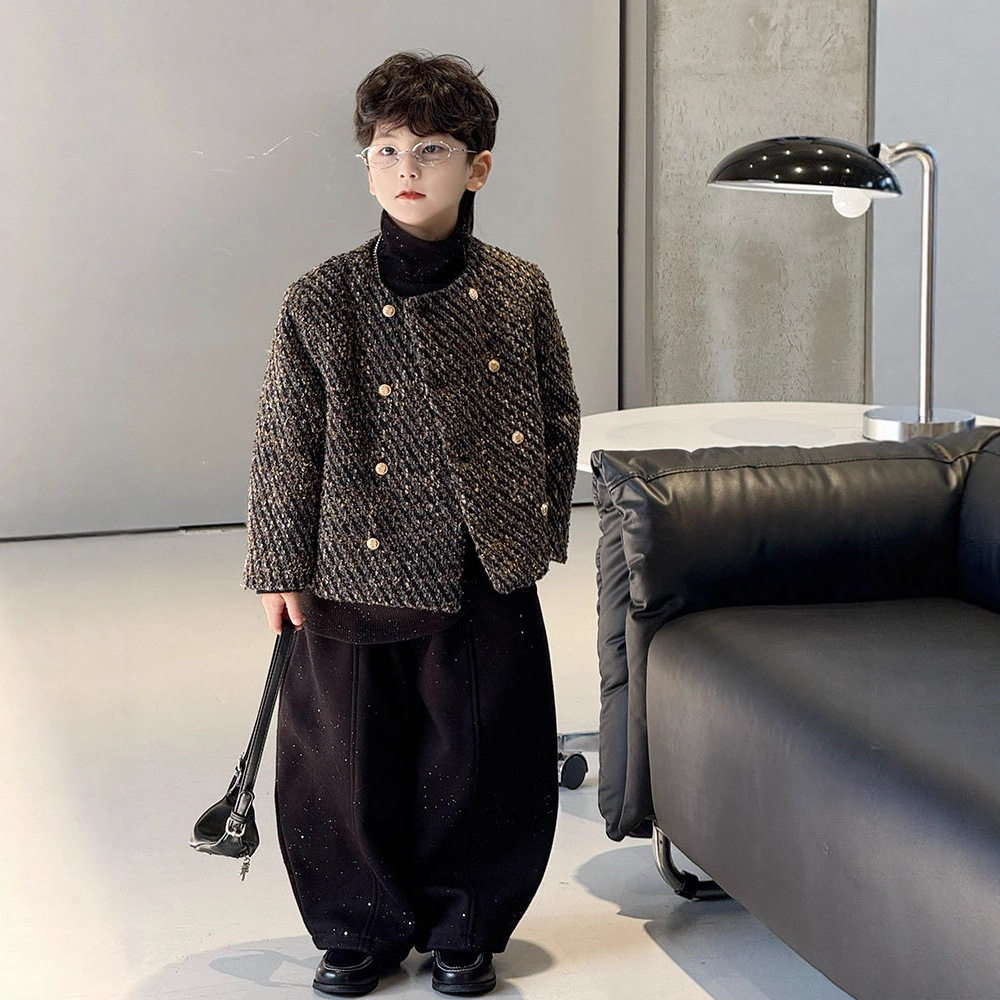 男童小香风加绒外套冬季新款儿童红色痞帅西装加厚洋气主持演出服,淘宝优惠券,粉丝福利购,淘宝优惠卷