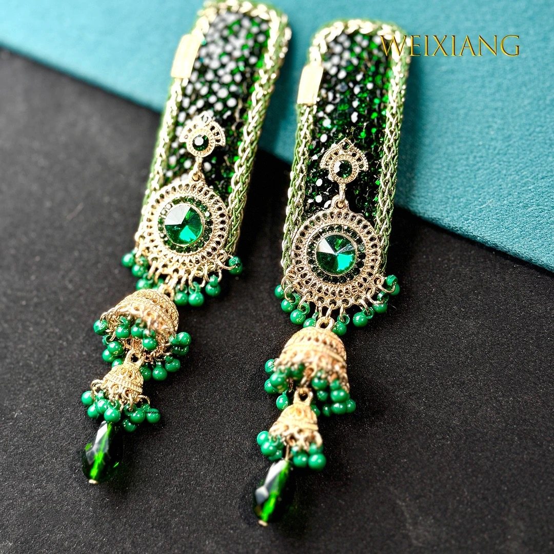 网剧女主苏茉冉同款新中式银色流苏彩钻发夹侧边高定民族风发饰女,淘宝优惠券,粉丝福利购,淘宝优惠卷