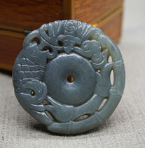 And field jade smoke green jade double-sided engraving carp pendant lotus goldfish pendant for more than two years with fish hanging pendant jade necklace