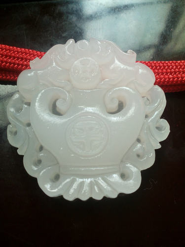 天然阿富汗白玉精品双面貔貅花瓶平安吊坠 保平安项链 - 图1