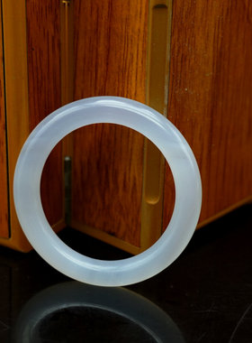 天然玉石圆环白色圆圈玉璧玉吊坠