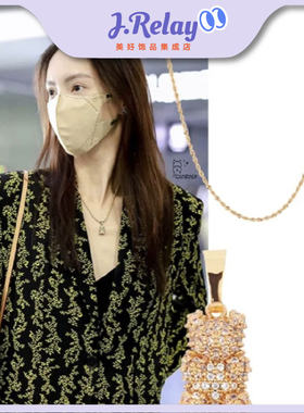 果汁小熊度假项链气质满钻可爱