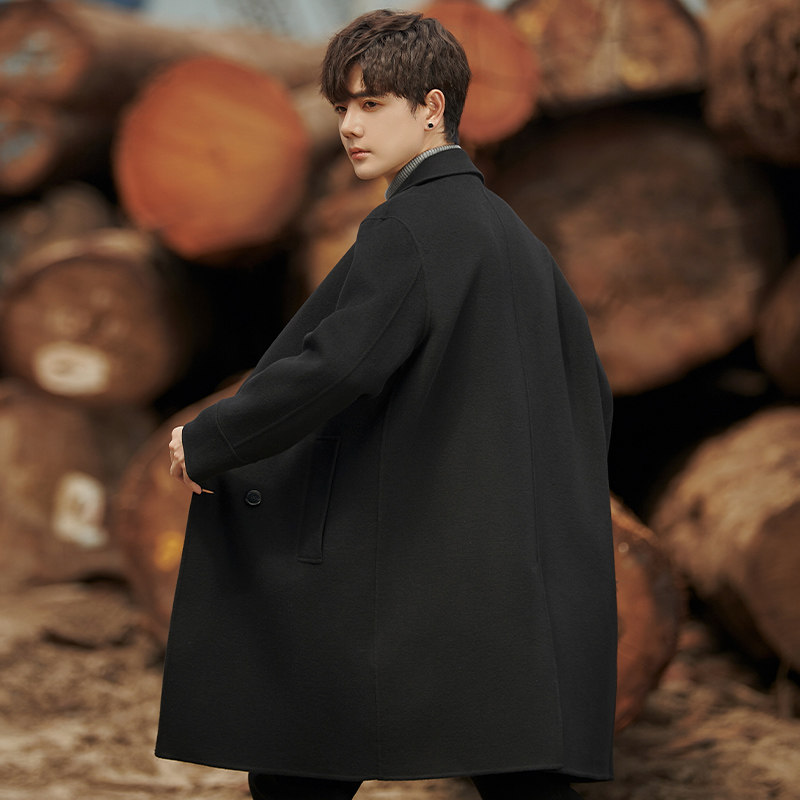 毛呢大衣男士中长款韩版羊毛呢子风衣高端双面呢外套男款秋冬加厚,淘宝优惠券,粉丝福利购,淘宝优惠卷