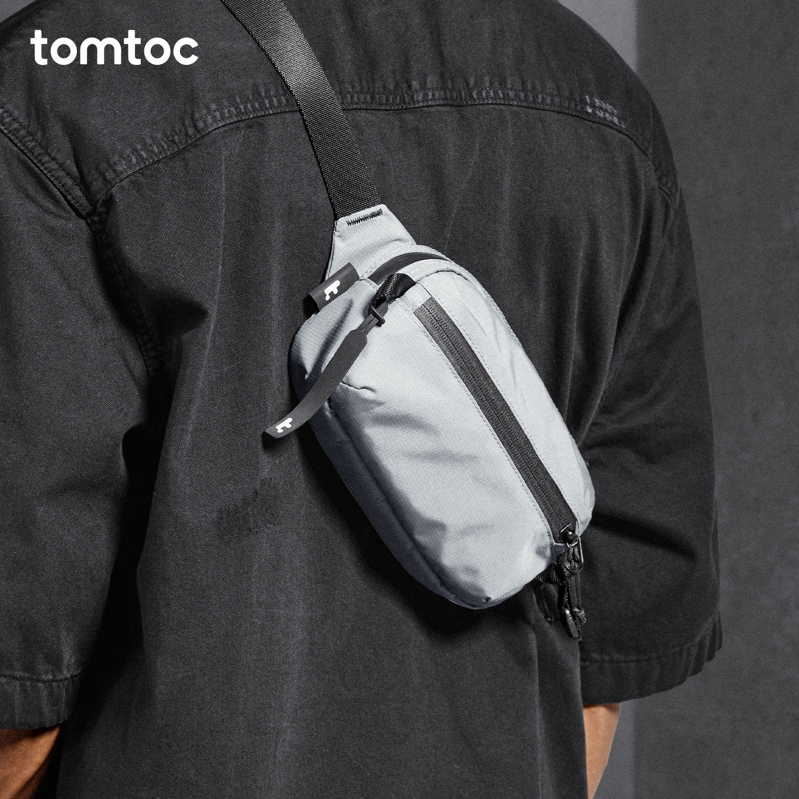 tomtoc 胸包单肩包小斜挎包男士小容量挎包随身小包手机包腰包T33