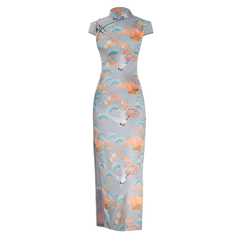 Spring cheongsam, summer lightweight long dress, french style, light style Spring cheongsam, summer lightweight long dress, french style, light style