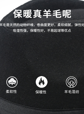 秋冬季英伦风礼帽爵士帽男