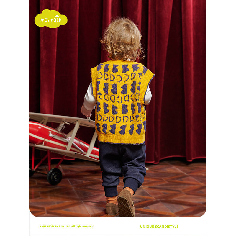 moimoln小云朵童装秋冬男童针织背心男宝宝无袖上衣儿童马甲,淘宝优惠券,粉丝福利购,淘宝优惠卷