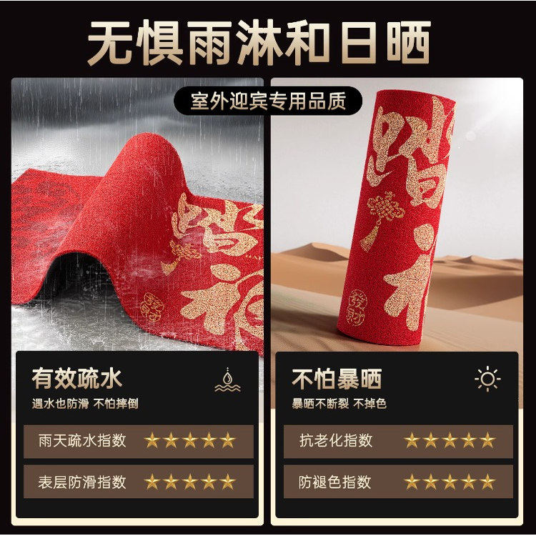 入户门地垫进门口防尘免洗脚垫家用室内室外耐脏防滑红色丝圈门垫,淘宝优惠券,粉丝福利购,淘宝优惠卷