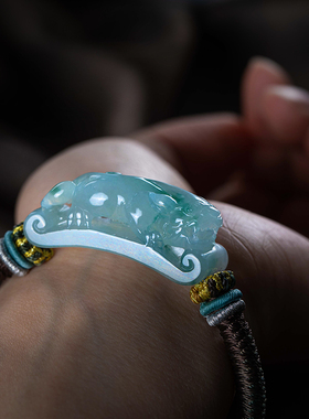 孤品仅此一件翡翠貔貅手链女饰品