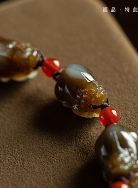 孤品和田玉貔貅高端手串大善堂