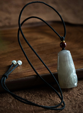 孤品【和田玉.富足安康】吊坠玉石玉佩男女高档毛衣项链一物一证