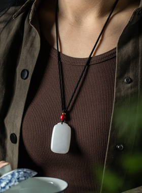 孤品【和田玉·无事牌】典藏和田玉无事牌白玉吊坠精致一物一证