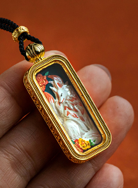 正品手绘藏式唐卡吊坠