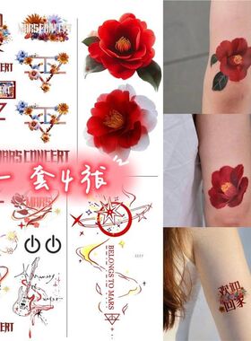 欢迎回家花花华晨宇火星演唱会纹身贴 明星应援脸贴手臂花朵纹身