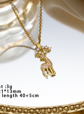 圣诞老人麋鹿雪人铃铛项链圣诞节