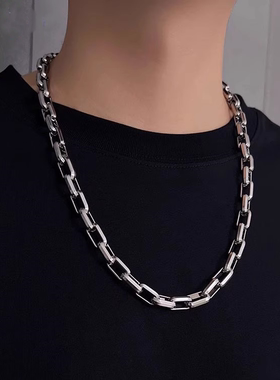 钛钢不掉色梯形粗链条项链