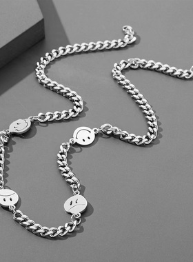 钛钢不掉色笑脸表情儿童项链