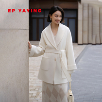 (Australian pure wool) EP Yaying womens clothing pure wool double-sided short coat jacket 2023 autumn and winter