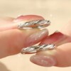 Pure silver closed ring couple ring