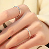 Pure silver closed ring couple ring